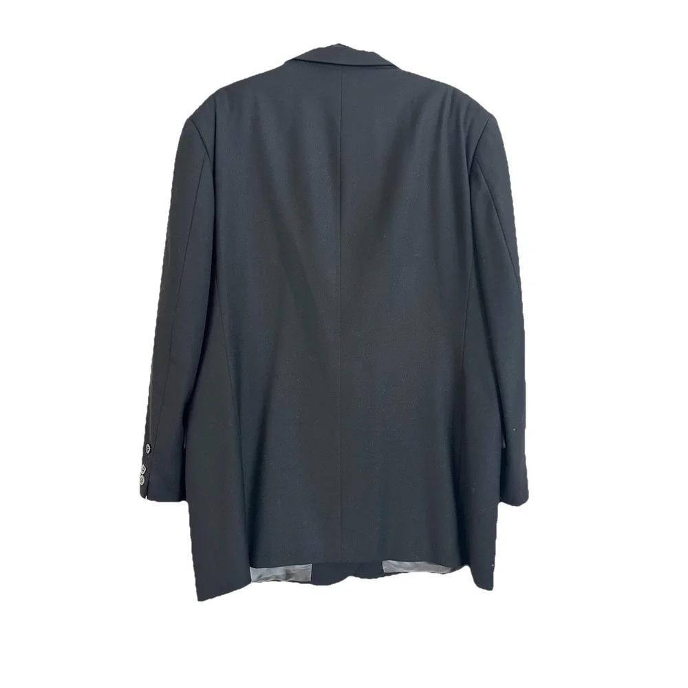 Zanella Men's Black Wool Blazer 46R Sport Coat Italy Made Two Button Wow🤩